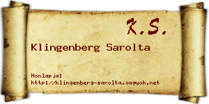 Klingenberg Sarolta névjegykártya